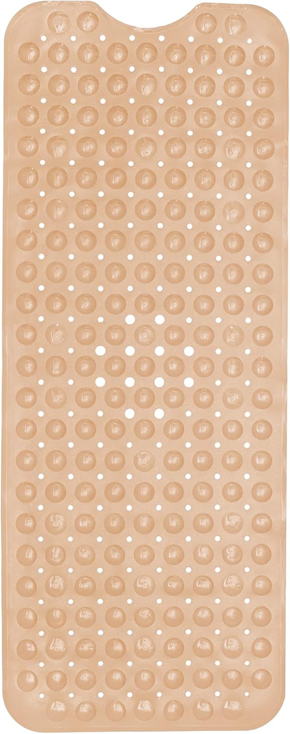 ENKOSI Bath Mat - Large Non Slip Bathtub & Shower Mat - Extra Long. 40 x 16 Inch Bathroom Mats for Tub Nonslip Anti Slip Bathmats (40x16 Beige 1-Pack)