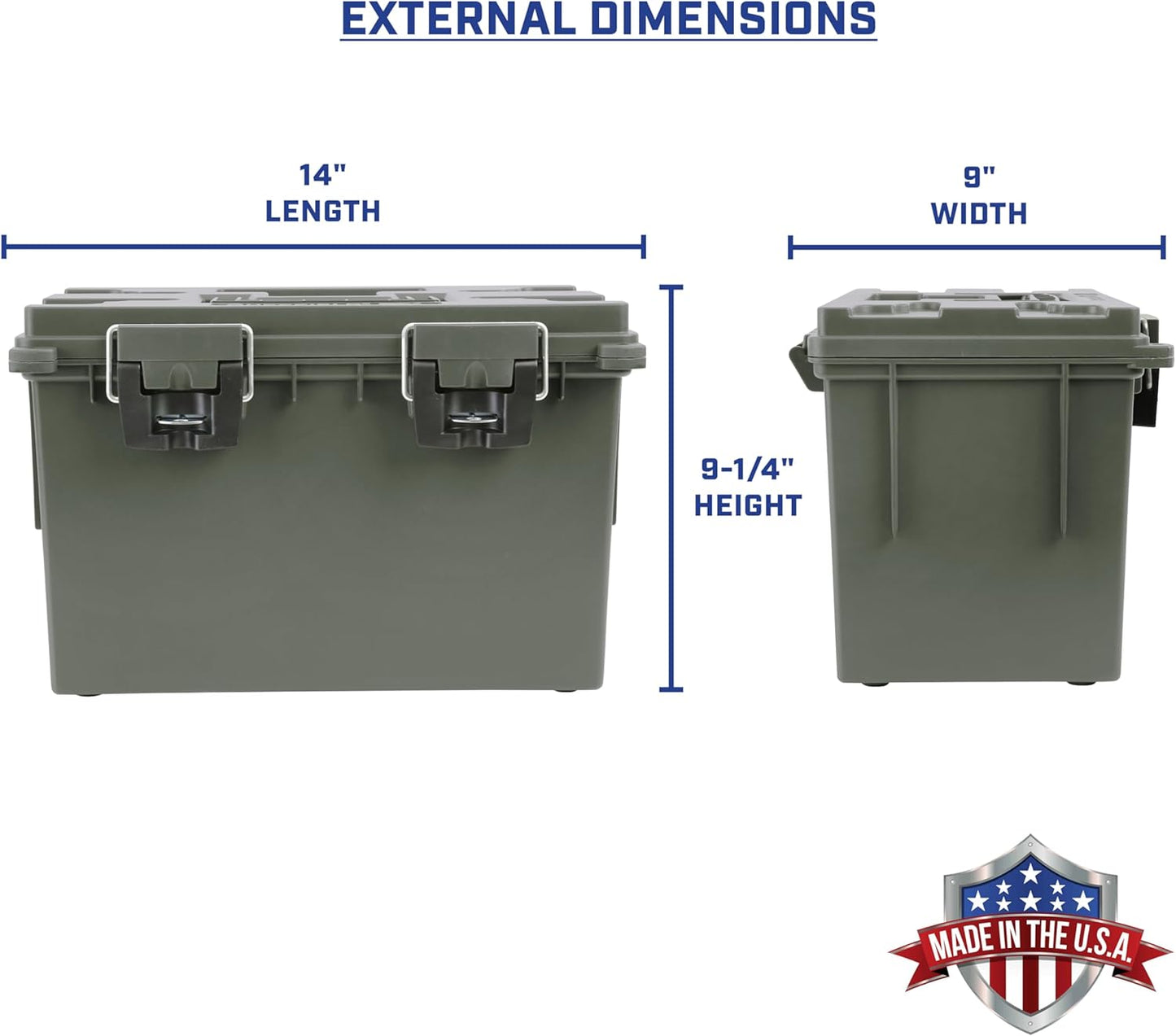 Sheffield 12774 XL Storage Bins With Lids, 2-Pack Stackable Storage Bins, Made in USA, Lockable and Water-Resistant Containers with Lids, Plastic Containers for Home, Classroom, and Dorm