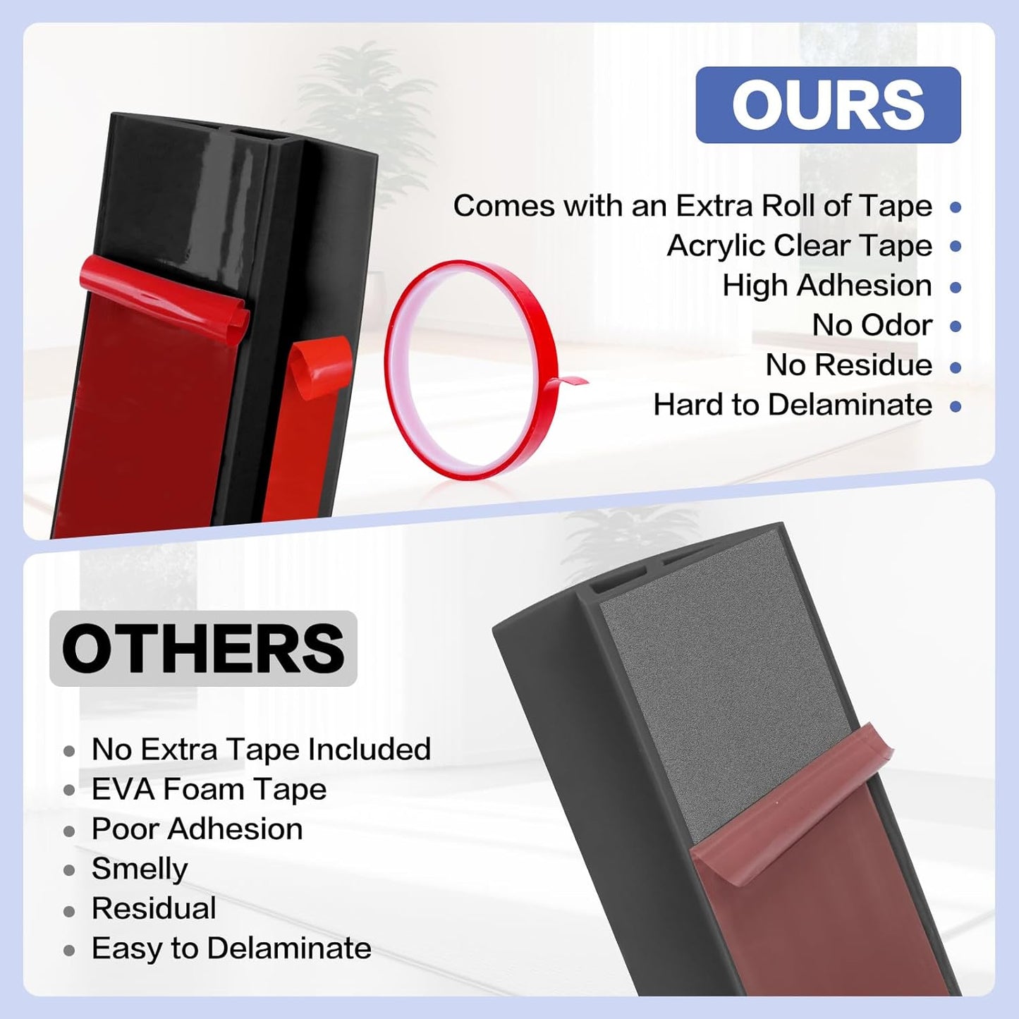 Floor Transition Strip Vinyl Door Threshold Ramp Self Adhesive Carpet Edging Strip Doorway Edge Trim, Overlap Edge Reducer for Laminate Carpet, Floor, Tile (Black, 2/5" to 3/5", 10Ft)