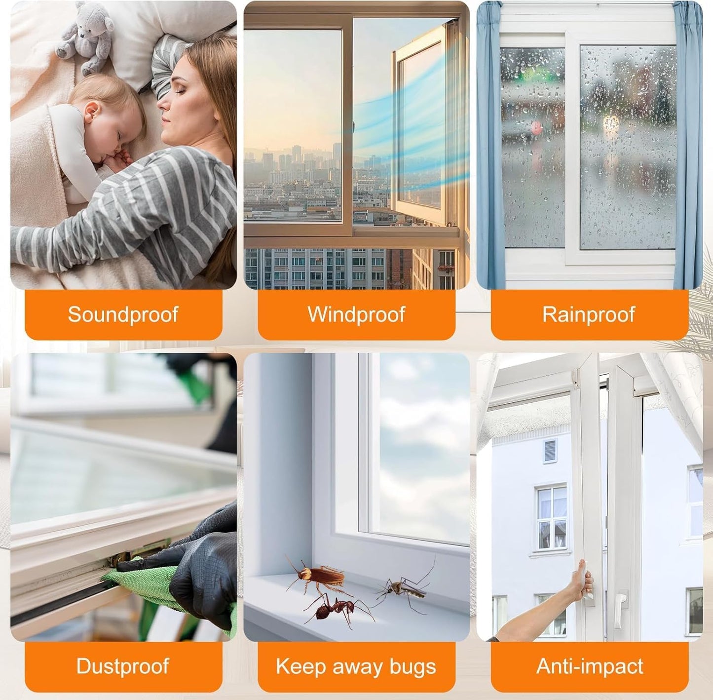 69FT Brush Weather Stripping, Neat Pile Self Adhesive Seal Strip for Windows and Door, Weatherstrip for Soundproofing, Windproof, Dustproof, Stronger Stickiness, 0.35'' Wide x 0.2'' Thick, Grey