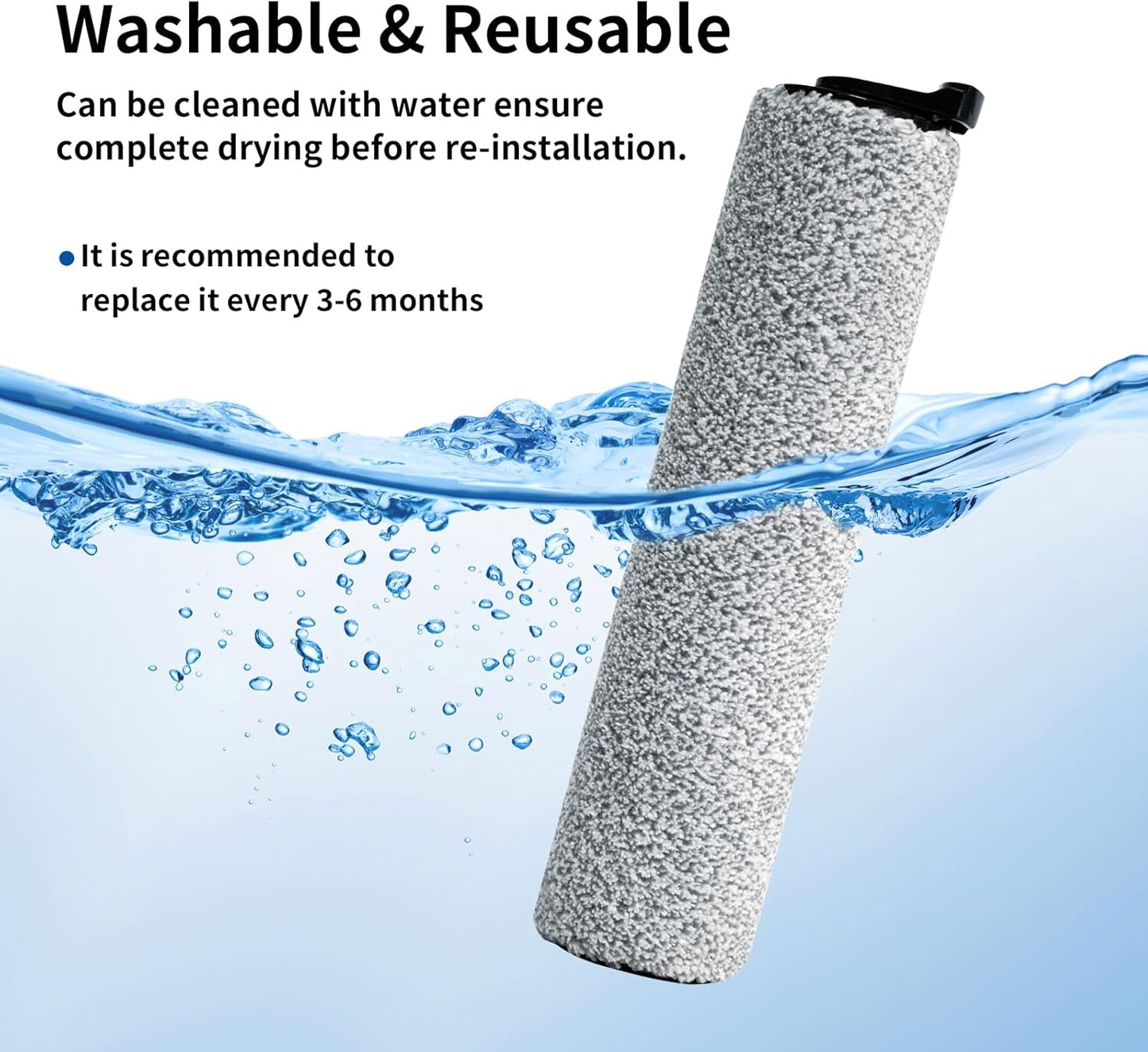 keluke Roller Brush Replacement Compatible with Tineco iFloor 3,Floor One S3, iFloor 2 Cordless Vacuum Cleaner, Replacement Parts Include 2 Brush Rollers