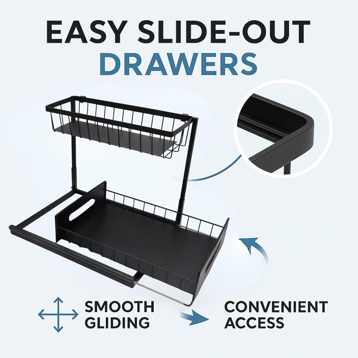 USTECH Under Sink Organizer, 2-Tier, Cabinet Organizer, Bathroom Organizer, Under Sink Organizers & Storage, Pack of 2
