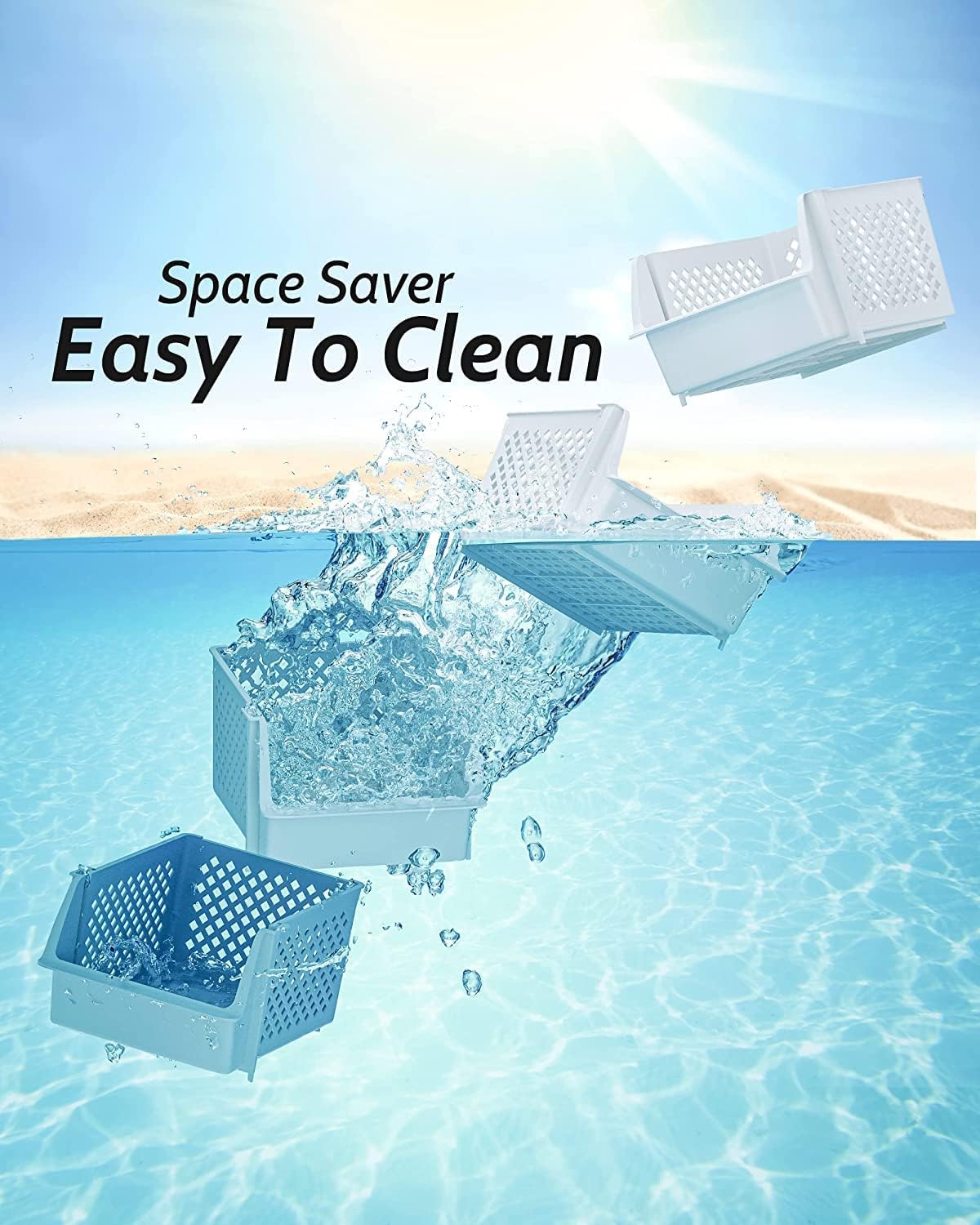 TidyFriend Plastic Stackable Bins for Pantry, 24 Pack Large Stacking Bins Open Front Kitchen, and Bathroom Organization, Open Front Design (White)