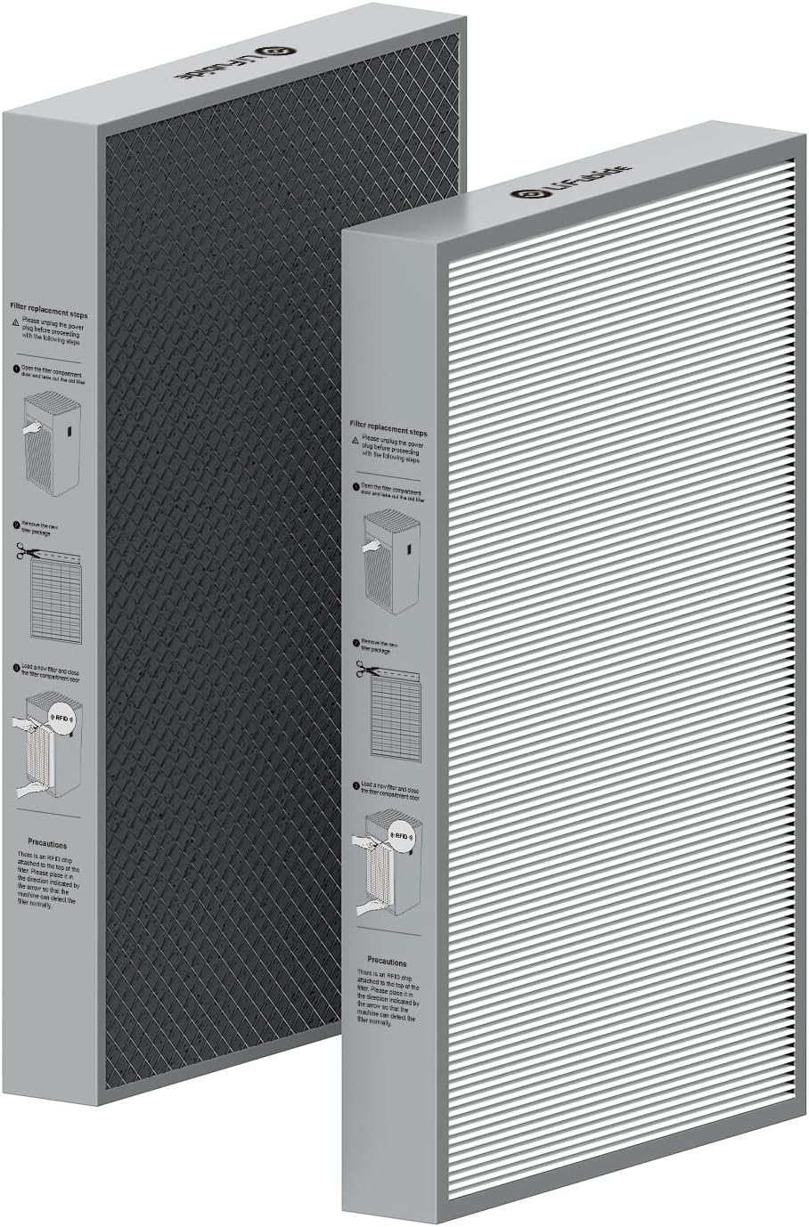 Y1000 Air Purifier Replacement Filter, 2-in-1 H13 True HEPA and High-Efficiency Activated Carbon Filters Set, 1 Set of 2pcs,Y1000Filter