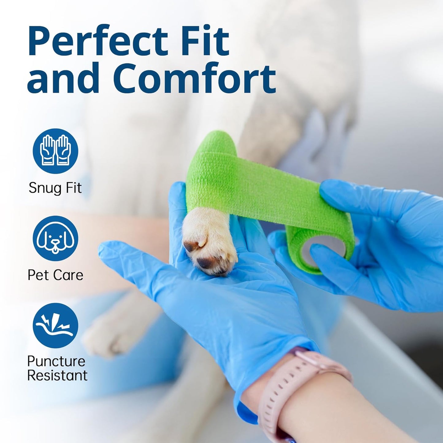 Disposable Nitrile Exam Gloves, Blue, Nitrile Gloves Disposable Latex Free, Medical Gloves, Cleaning Gloves, Food-Safe Rubber Gloves, Powder Free, Non-Sterile, 50-ct Box (XL)