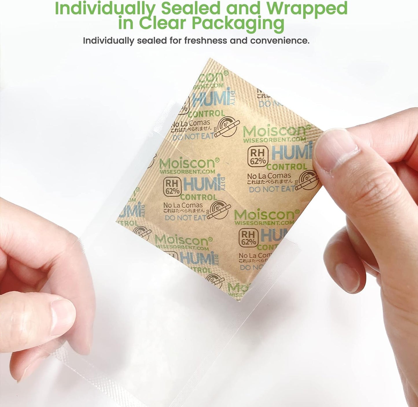 90 Pack 62% RH 8 Gram Two-Way Humidity Control Packs for Storing 1 oz, Size 8 Moisture Control Packets Individually Wrapped