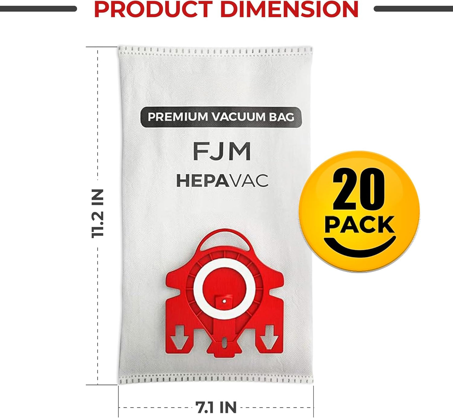 FJM Vacuum Cleaner Bags for Miele - 20 Pack - HEPA AirClean 3D Dust Bags – Fits Compact C1, C2, Complete C1
