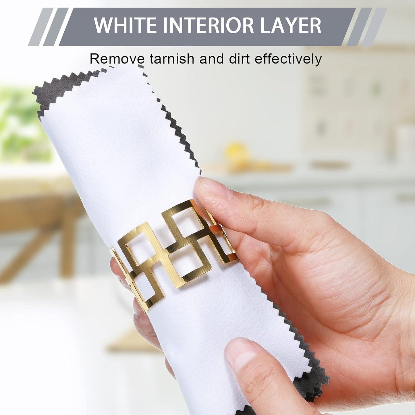 Breling 6 Pcs Silver Jewelry Polishing Cloths 6 x 8 inches Jewelry Cleaning Cloth Sterling Polish Cloths for Jewelry