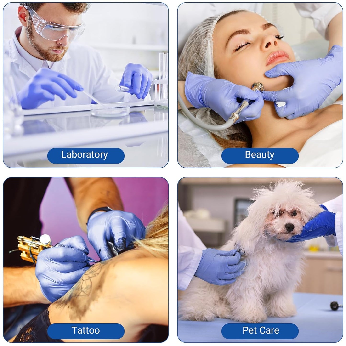 JMU Nitrile Gloves Case Medium, 1200 Count, Gloves Disposable Latex Free Bulk, 3.5 Mil, Violet Blue