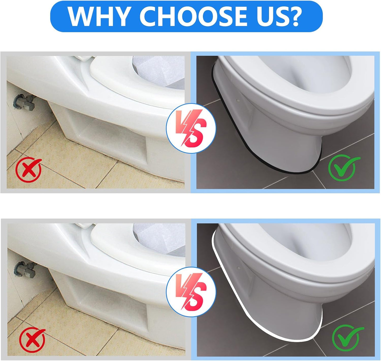 Caulk Sealing Strip for Tiles Bathtub Bathroom Toilet Kitchen,Wall,Corner, Gap Filling Self Adhesive Tape, 0.2in x 6.56FT x 19Strips(125FT Total) Seal Strips for Small Gaps (White)