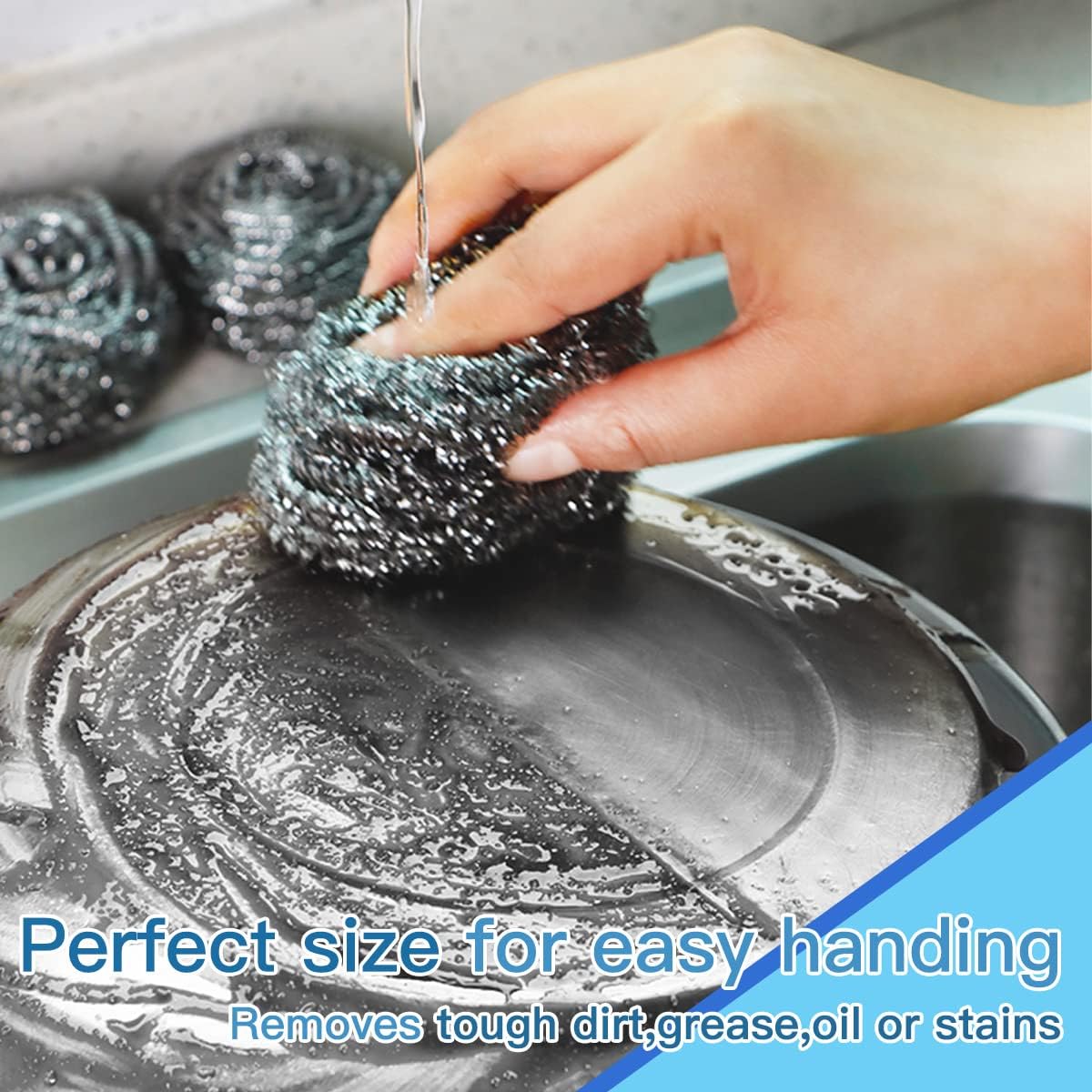 6pcs Stainless Steel Scrubber 2pcs Heavy Duty Scrub Sponges 1pcs Dish Clean Towel for Kitchens Bathroom and More