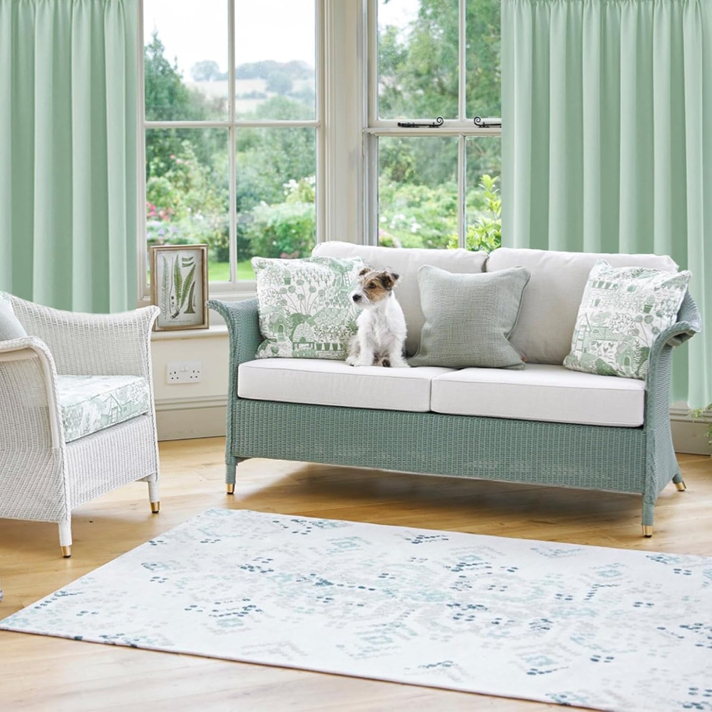 DWCN Blackout Curtains Room Darkening Thermal Insulated Bedroom Curtains Window Curtain Panels, 38 x 84 inches Long, Set of 2 Light Green Rod Pocket Drapes