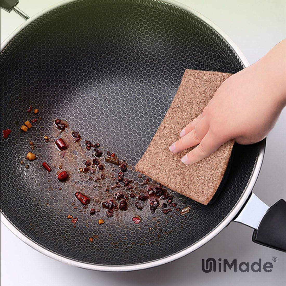 Natural Sisal Non-Scratch Scouring Pads, 24Pcs Plant Based Household Scour Pads for Kitchen, Garage and Outdoors, Cellulose Multipurpose Scrubbies for Cleaning