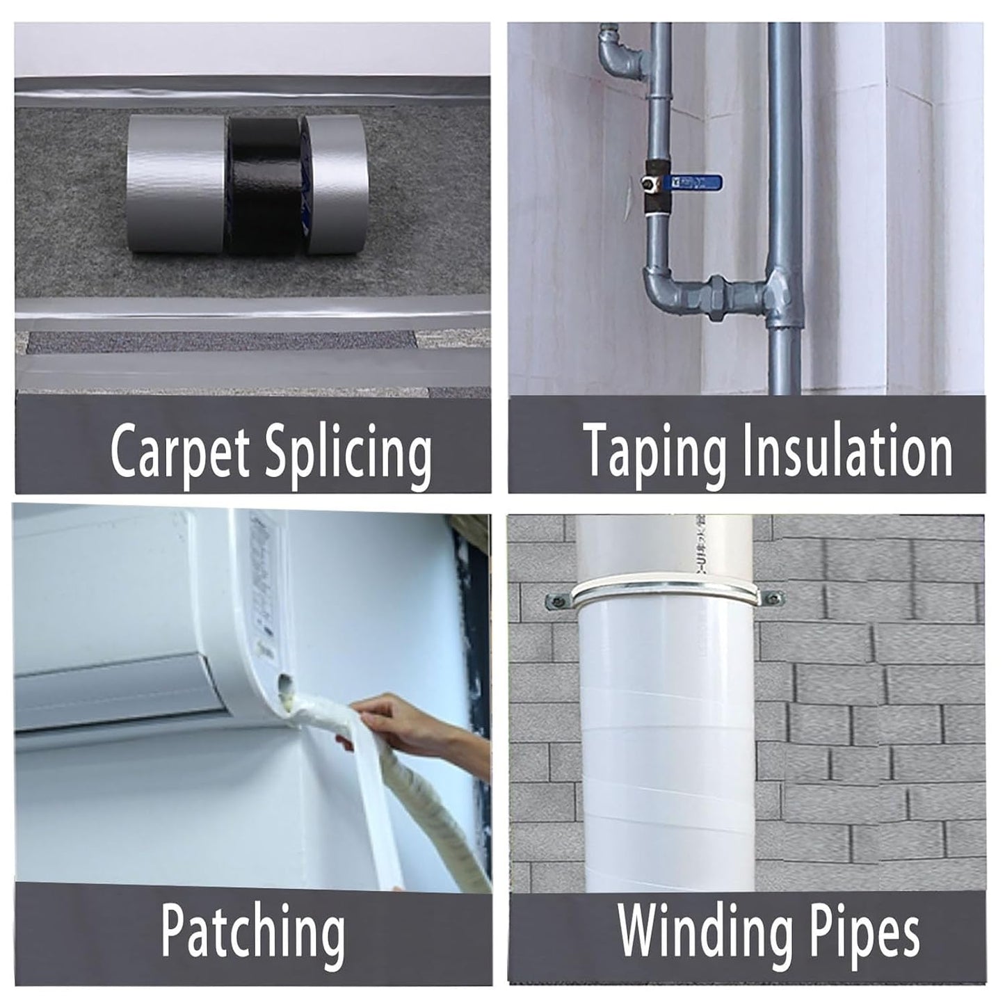 Duct Tape Heavy Duty Single Sided, Strong Adhesive High Strength, Waterproof Mesh Tape for Indoor and Outdoor Repairing Sealing Bonding, Easy Use Hand Tearable, 1.57 Inch x 66 Feet, White