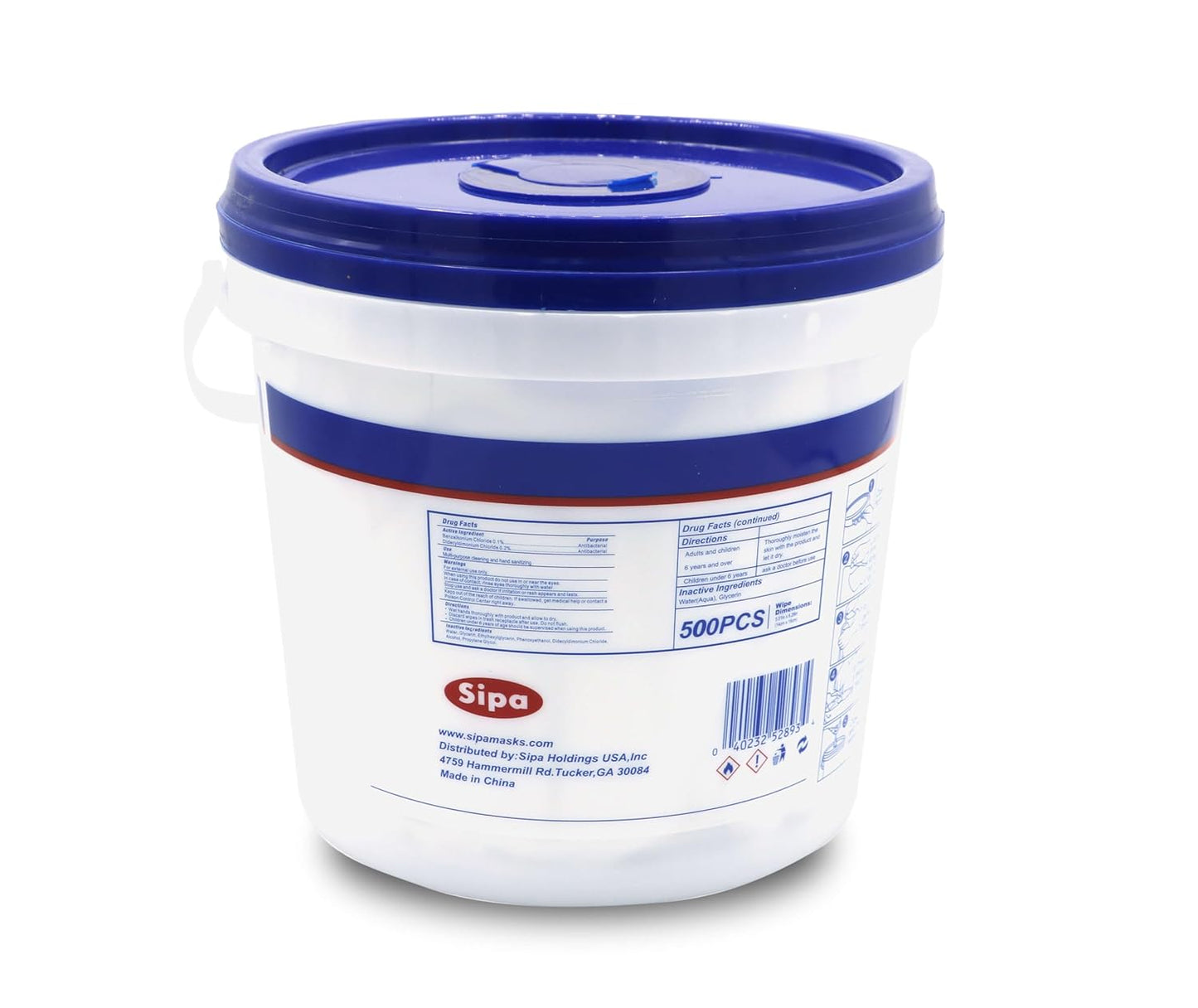 SIPA Hand Sanitizing Wipes 500 WIPES/BUCKET will Refills (2 BUCKETS 6 REFILLS)