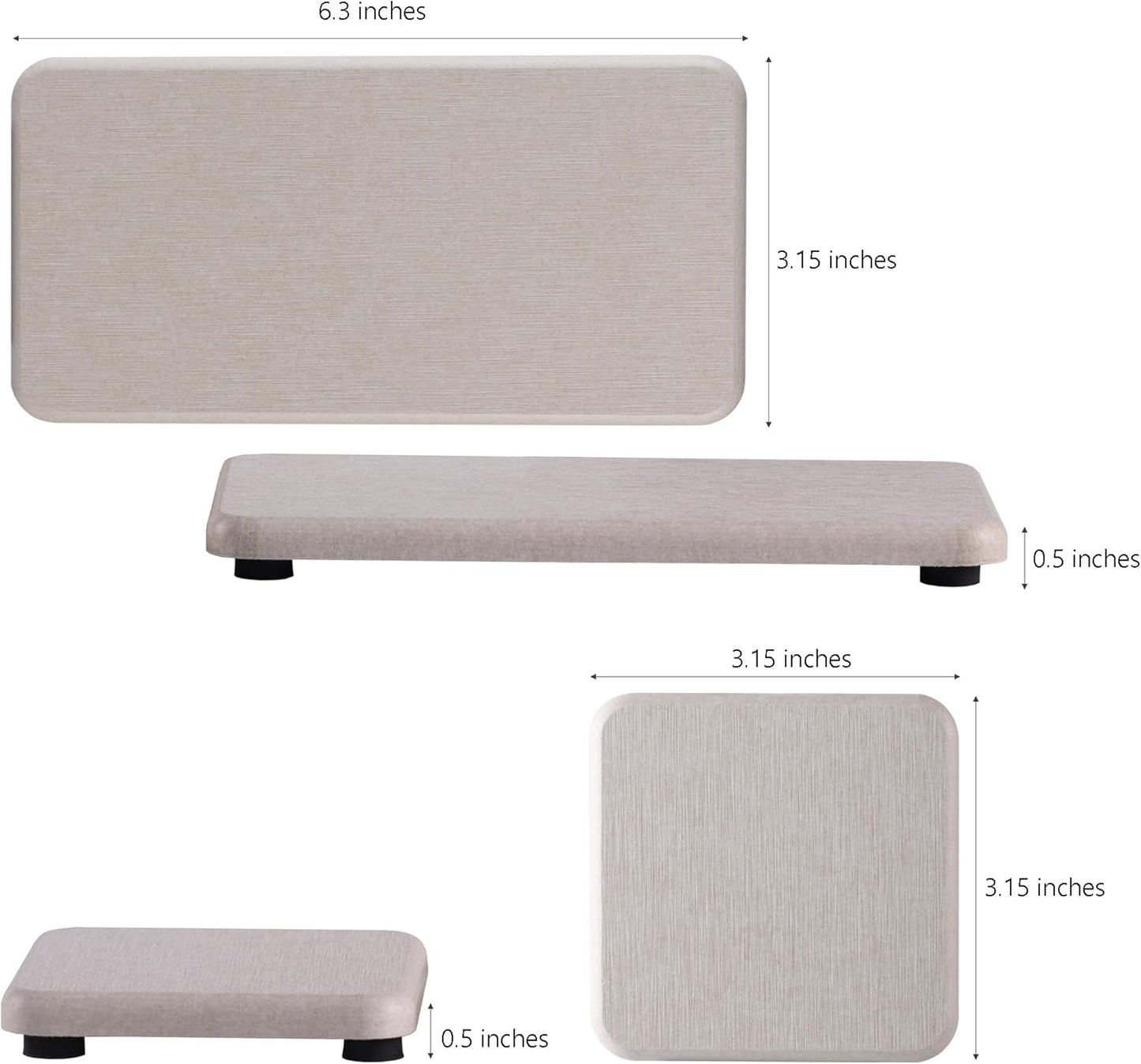 Set of 4 Water Absorbent Diatomite Coasters, Diatomaceous Earth Kitchen Soap Dish, Bathroom Trays, Water Absorbing Stone Used for Hand Soaps & Plants & Toiletries in The Modern Home