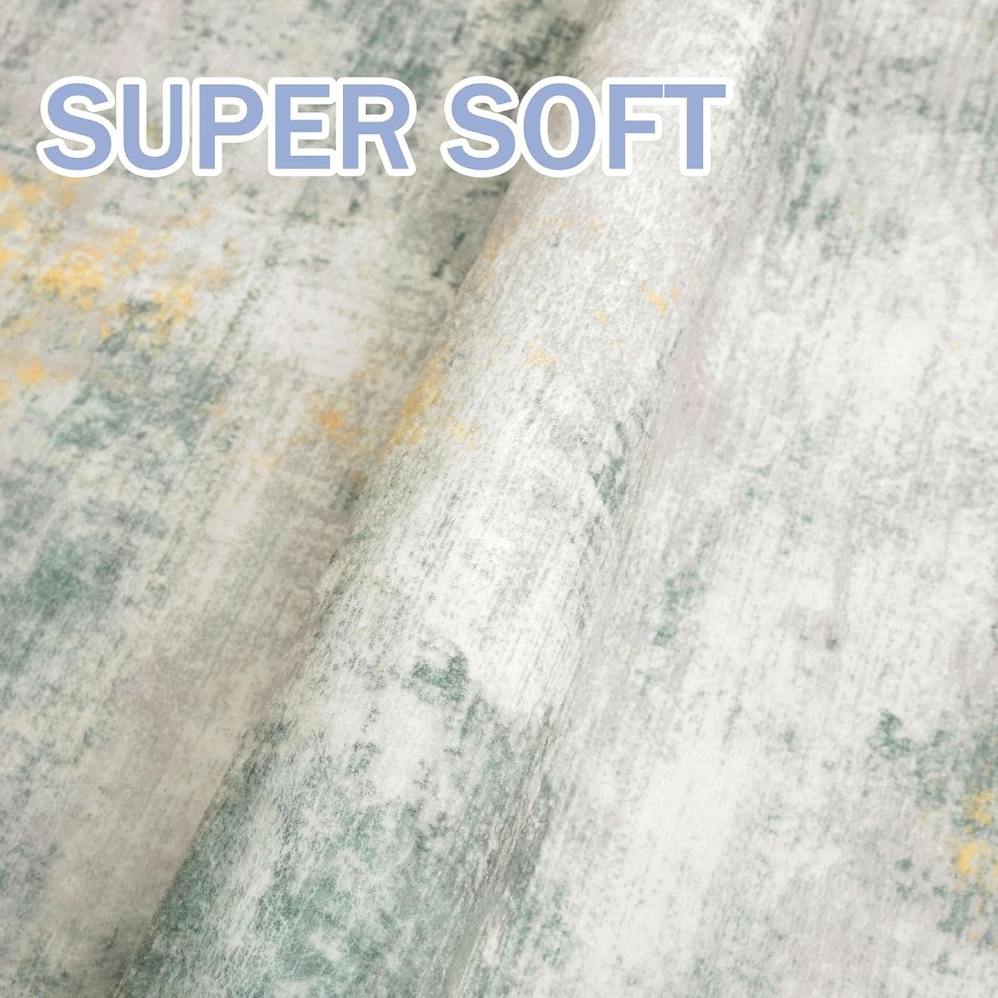 IOHOUZE Abstract Runner Rug 2x6 Ft Washable Runners for Hallways, Non Slip Kitchen Runner Printed Faux Wool Entryway Runner Indoor, Modern Abstract Carpet for Hall Kitchen, Light Green/Gray/Orange