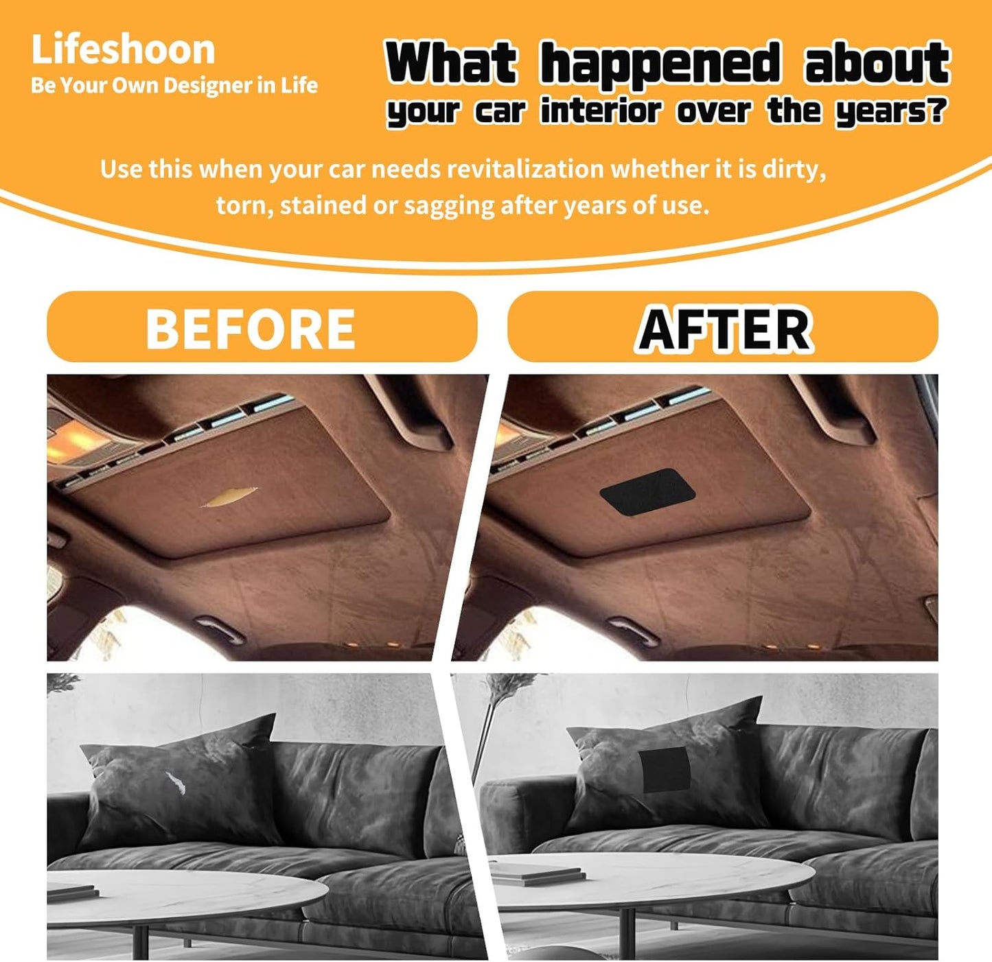 Fabric Repair Patches, Self-Adhesive Suede Patches Tape Durable, DIY Large Fabric Repair for Sofa, Couches, Furniture, Chair, Clothing （3.5X79 Inch, Black）