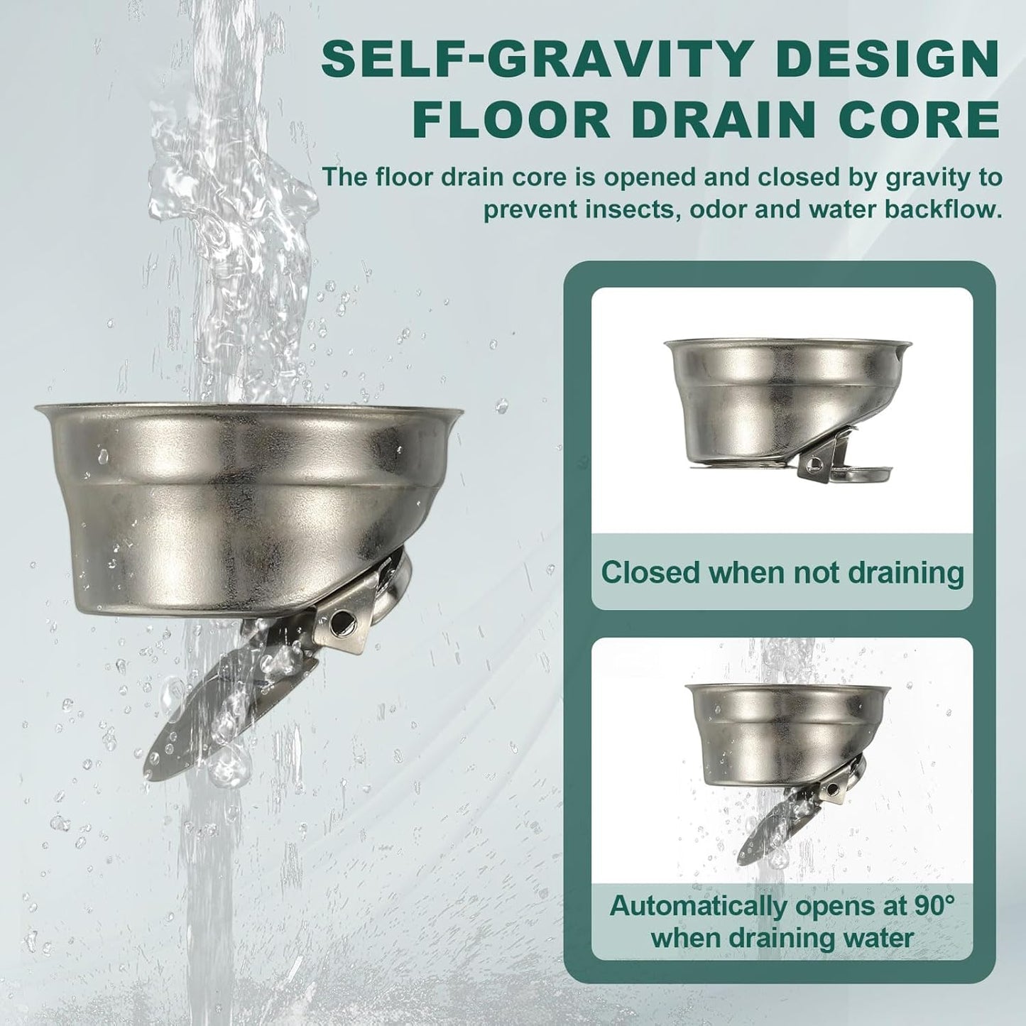 uxcell Rectangular Shower Drain, Brushed 304 Stainless Steel Odor-Proof Floor Drain Linear Shower Drain Hair Catcher for Bathroom Kitchen and Laundry Room(8 Inch, Gold)