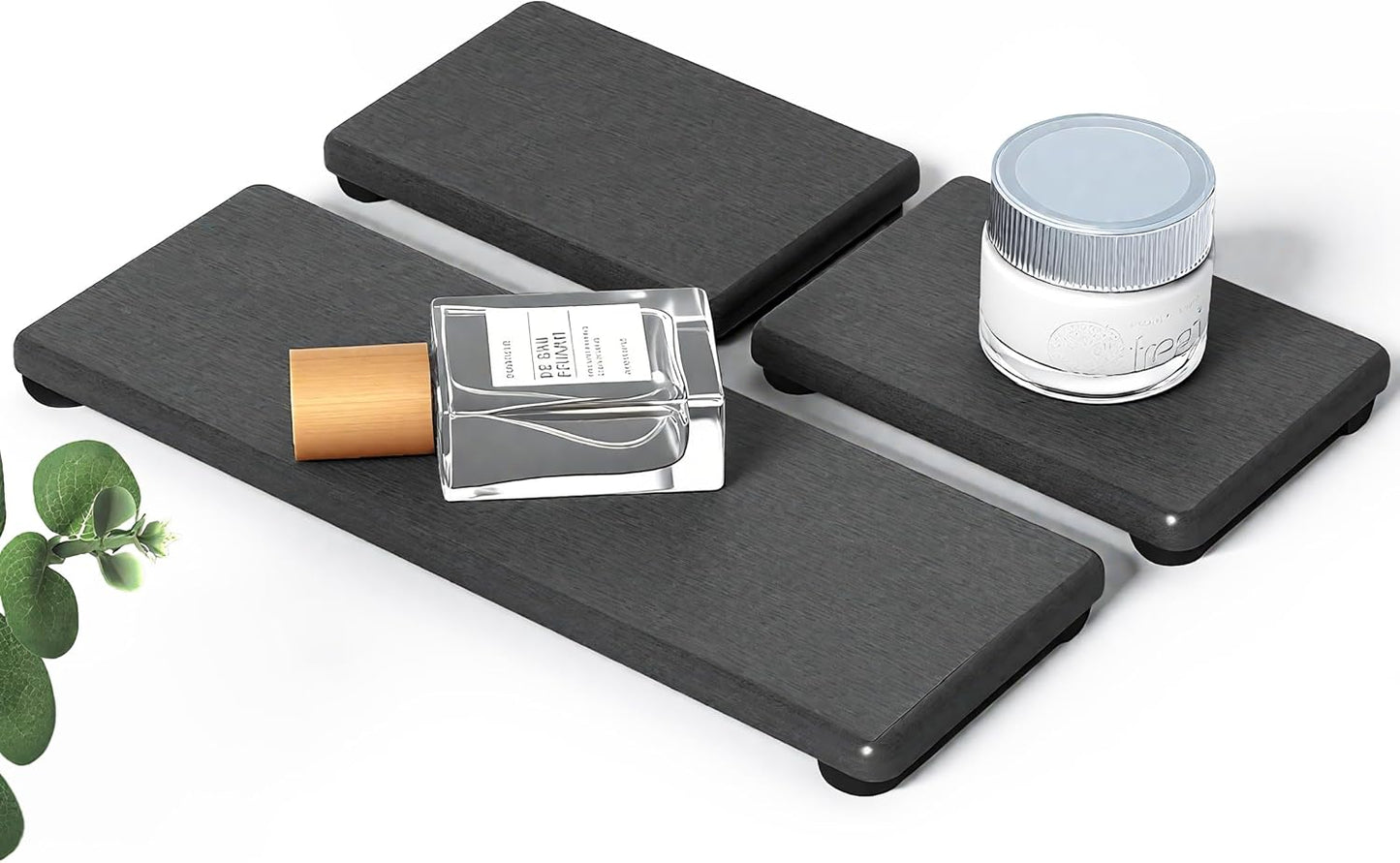 3PCS Stone Drying Tray, Water Absorbing Stone Tray for Sink, Stones Soap Trays, Fast Dry Diatomite Stones Mat,Used for Hand Soaps,Sponge,Toothbrush Holder in Bathroom Counter and Kitchen Sinks