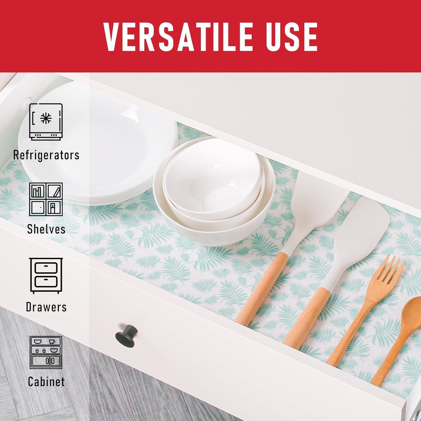 Cooyes Absorbent Refrigerator Liners, Non Slip Shelf Liner for Drawers & Kitchen Cabinets, Cloth Material Keep Produce Fresh Longer, Machine Washable, 17.7" * 24", 6 Pack