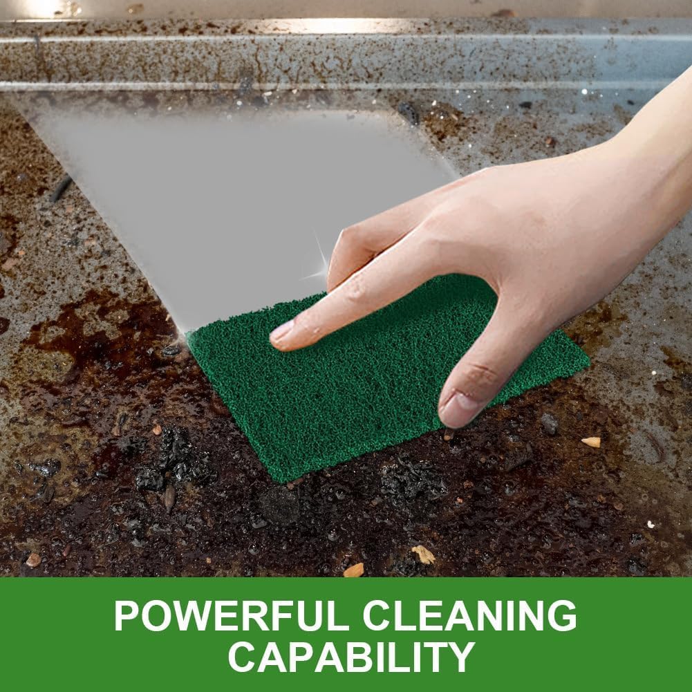 AIDEA Heavy Duty Scouring Pads, Dish Scrubber Pads for Household and Kitchen, Multipurpose Scour Pads for Cleaning, 96 Pack, 5.5in*3.5in