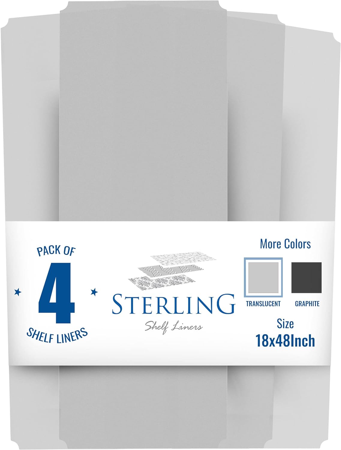 Sterling Shelf Liners for Wire Shelf System - Plastic Wire Shelving Shelf Mats - Clear, 24x48 Inch 4pcs