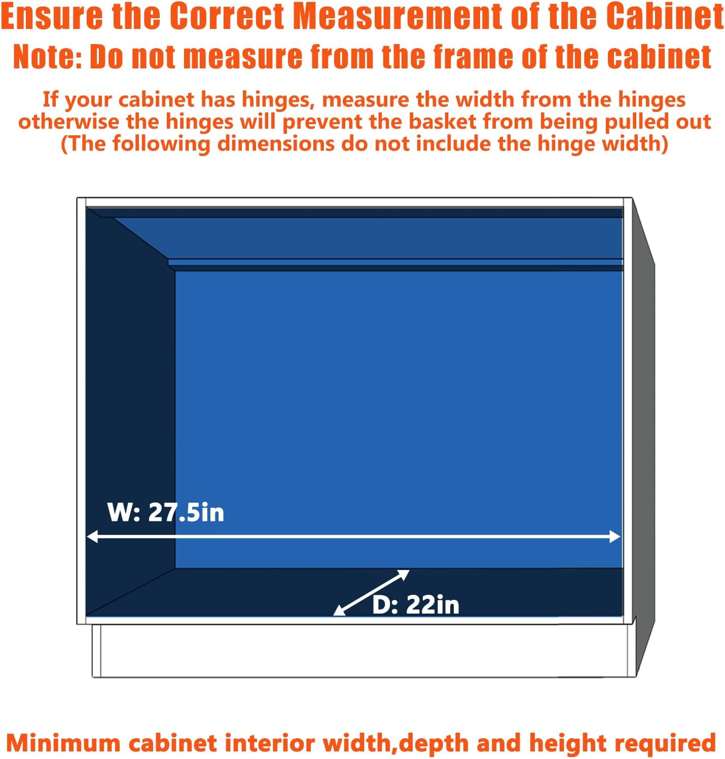 Pull Out Cabinet Organizer 27" W x 21½" D, Heavy Duty Cabinet Pull Out Shelves, Slide Out Drawers Organization for Kitchen Cabinets Bathroom