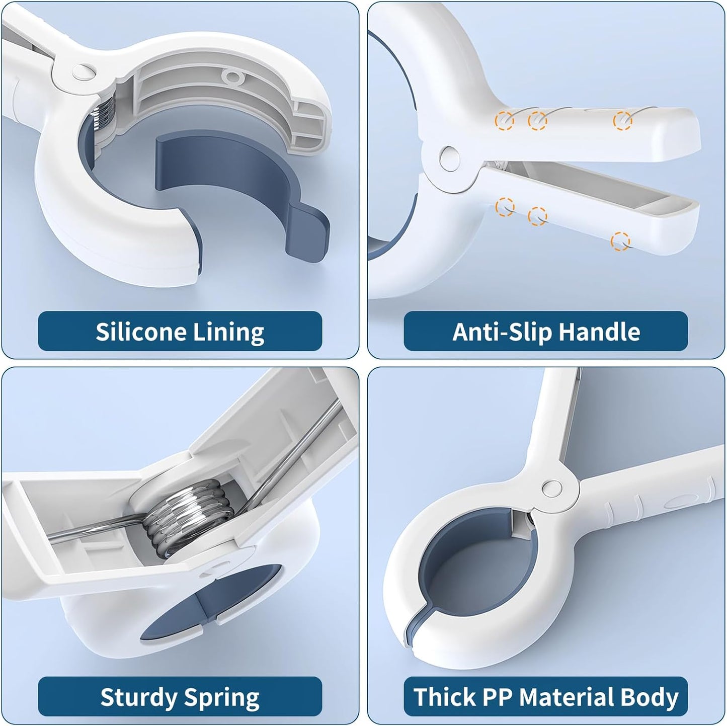 Senbowe Extra Large 6 Pack Beach Towel Clips, 5.1 Inch Pool Chair Clips,Heavy Duty Plastic Clothes Pins,Quilt Drying Clips,Windproof Clothes Clips,Keep Your Towel,Blankets to Dry on Clothesline