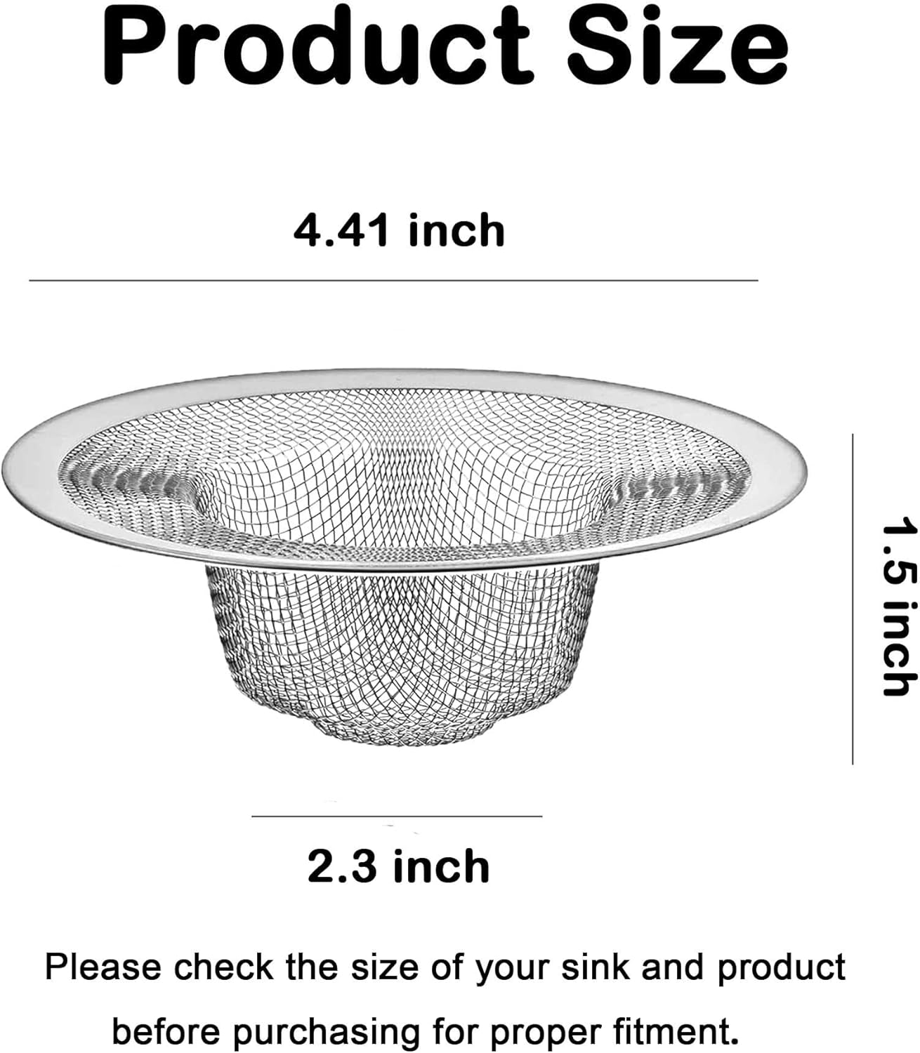 10Pcs Metal Mesh Kitchen Sink Strainer, 4.41" Stainless Steel Slop Basket Filter Trap Kitchen Sink Drain Strainer Screen Mesh Food Catcher for Most Kitchen Sink Bathroom Shower Floor Drain