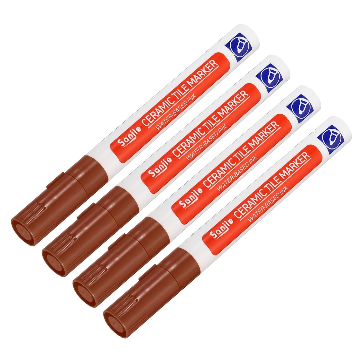 YOKIVE 4 Pcs Grout Paint Pen, Waterproof Brown Paint Tile Marker, Restoring Grout Lines, Great for Balcony, Kitchen, Bathroom