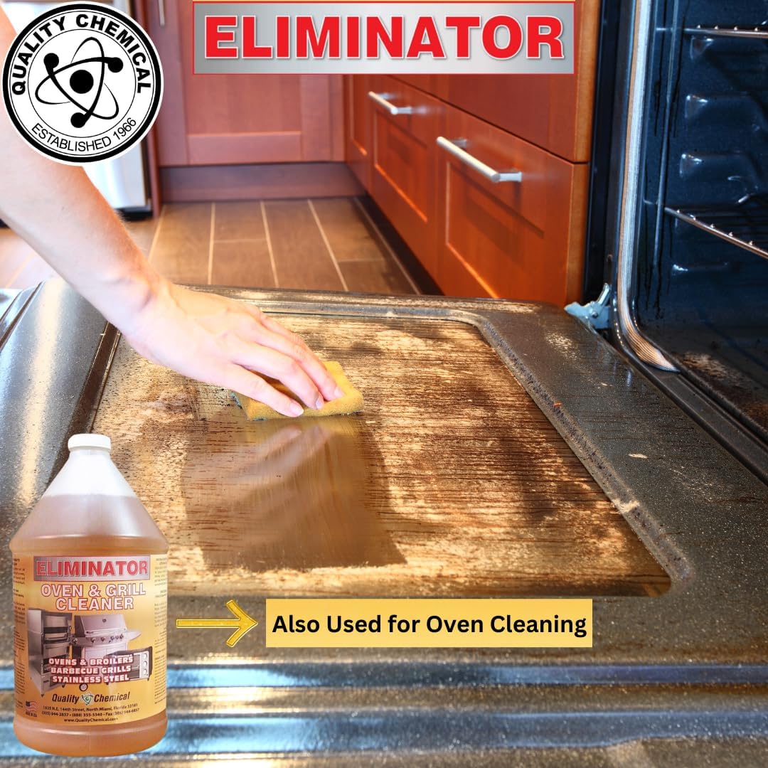Quality Chemical Oven Cleaner & Grill Cleaner - Heavy-Duty/Fast Acting & Easy to Use/Degreaser/Heavy Duty Oven Cleaner/Best Oven Cleaner/Made in USA - 128 oz (Pack of 1)