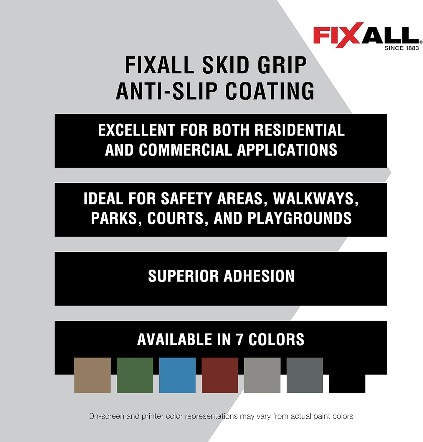 FIXALL Skid Grip Anti-Slip Coating, 5 Gallons, Camel, Exceeds ADA Standards, Ideal for Safety Areas, Slip-Resistant Pavement, Cement & Concrete Paint