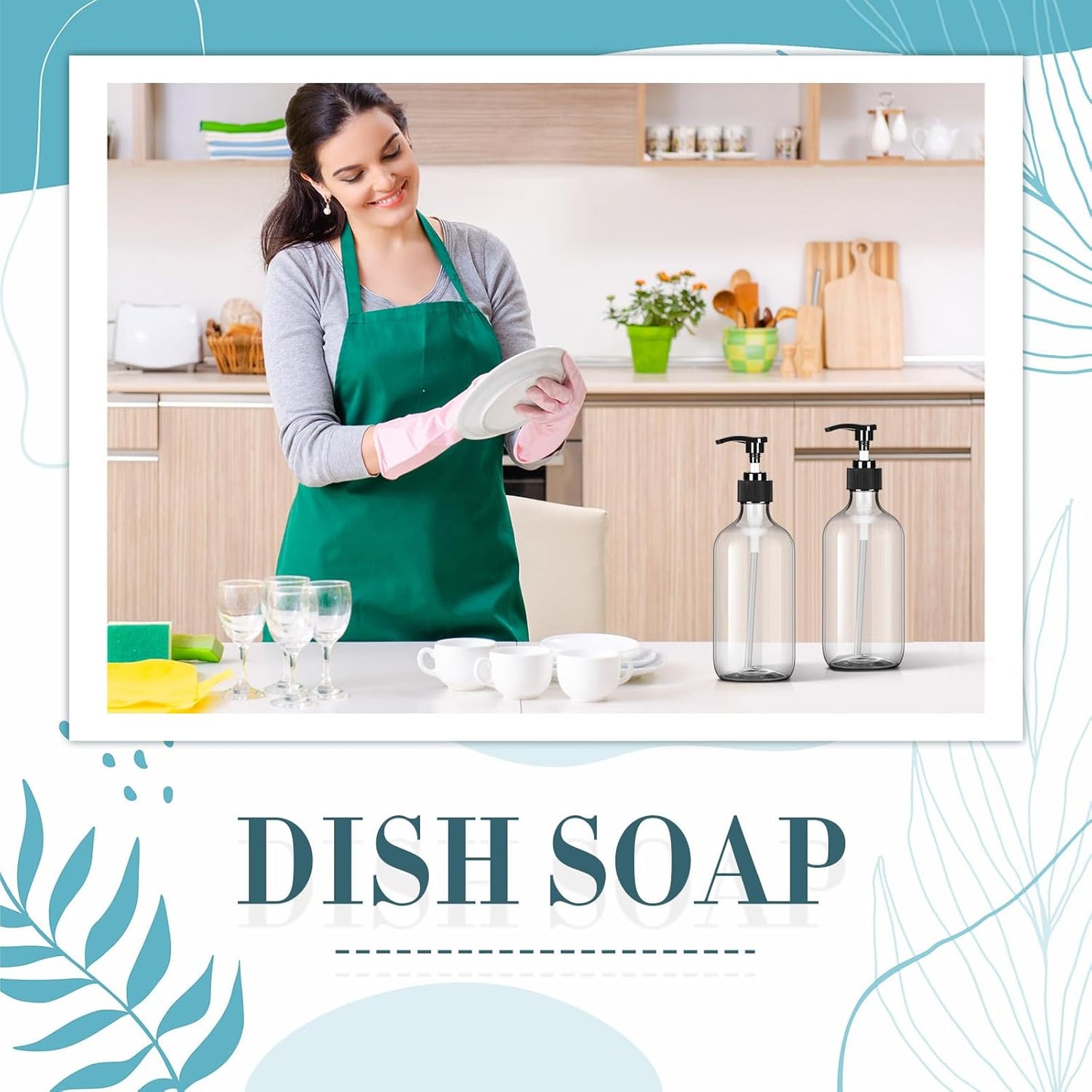 Tessco for you 12 Pack Clear Soap Dispenser Empty Plastic Pump Bottles Dispenser Refillable Shampoo Container for Hand Sanitizer Soap Lotion Body Wash Conditioner Bathroom Kitchen Travel(16.9 oz)