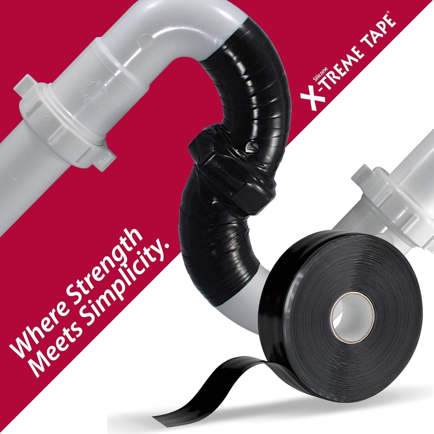 X-Treme Tape MOCAP Heavy Duty Waterproof Self Fusing Silicone Rubber Tape for Hose, Pipe, Electrical, Automotive, Outdoor, and Repairs - Leak Proof, Insulating - 1-1/2 Inch x 36 Ft Roll - Black