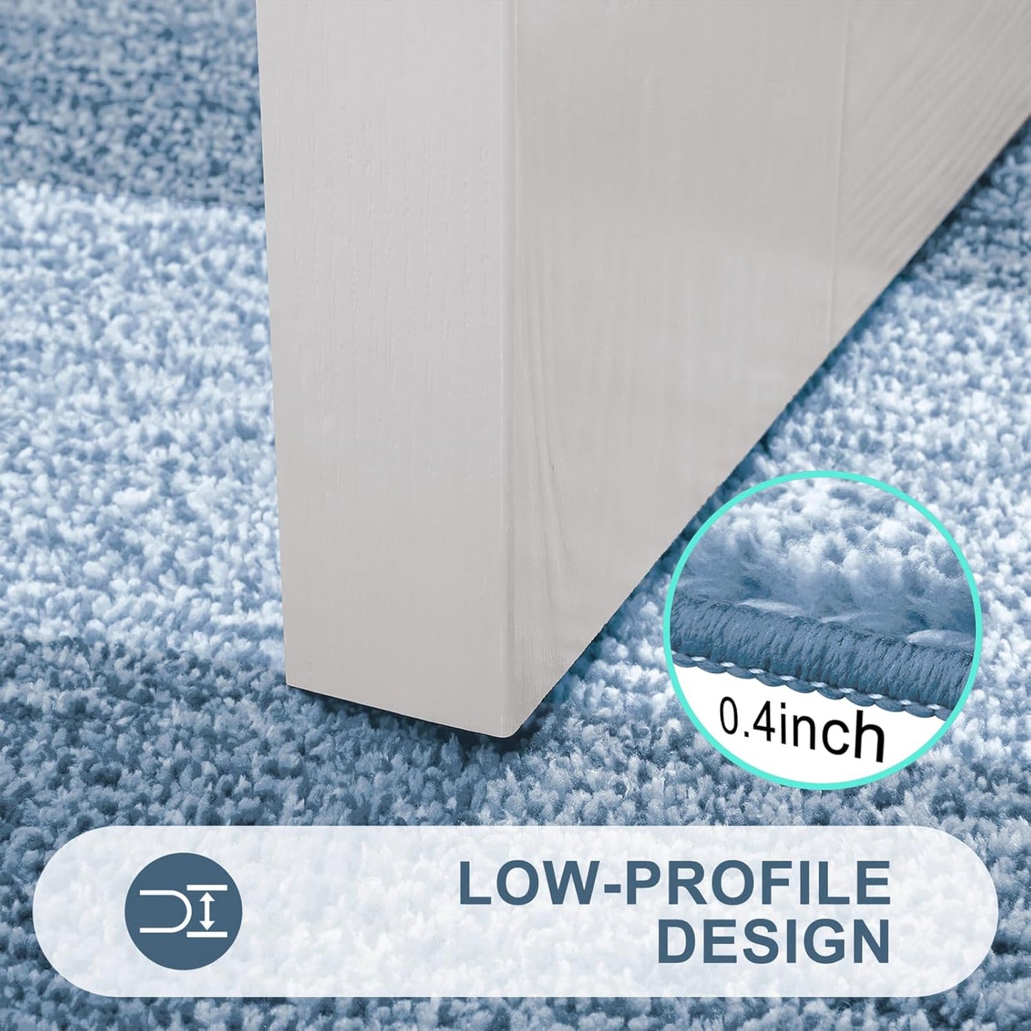 Kitinjoy Indoor Outdoor Door Mat, 71x47 Non-Slip Absorbent Dirt Trapper, Low-Profile Washable Inside Entrance Front Floor Mat, Sturdy Soft Entry Doormats for Entryway, Light Blue