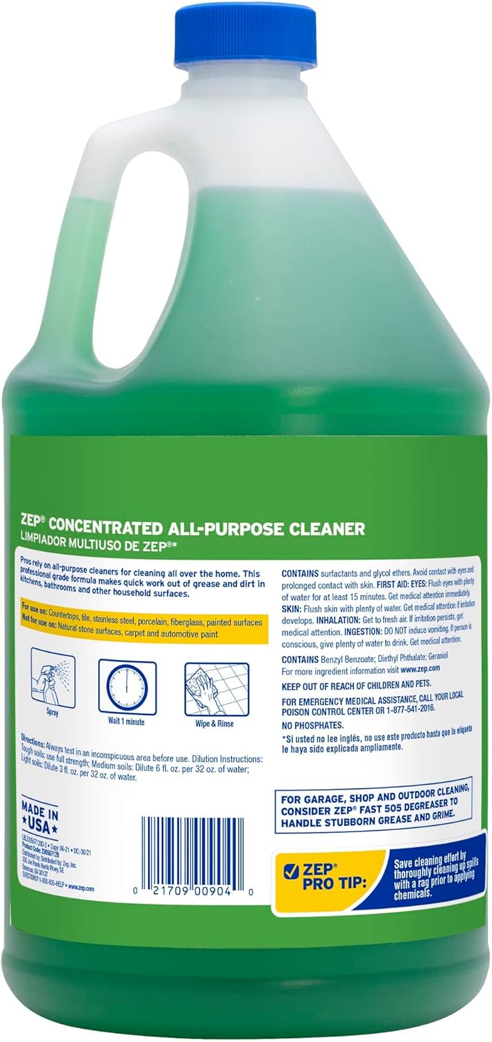 Zep All-Purpose Cleaner and Degreaser - 1 Gallon (1 Unit) ZU0567128 - Heavy Duty Industrial Cleaner for Business and Household Used in Kitchen, Countertops, Appliances, Walls and Floor Surfaces