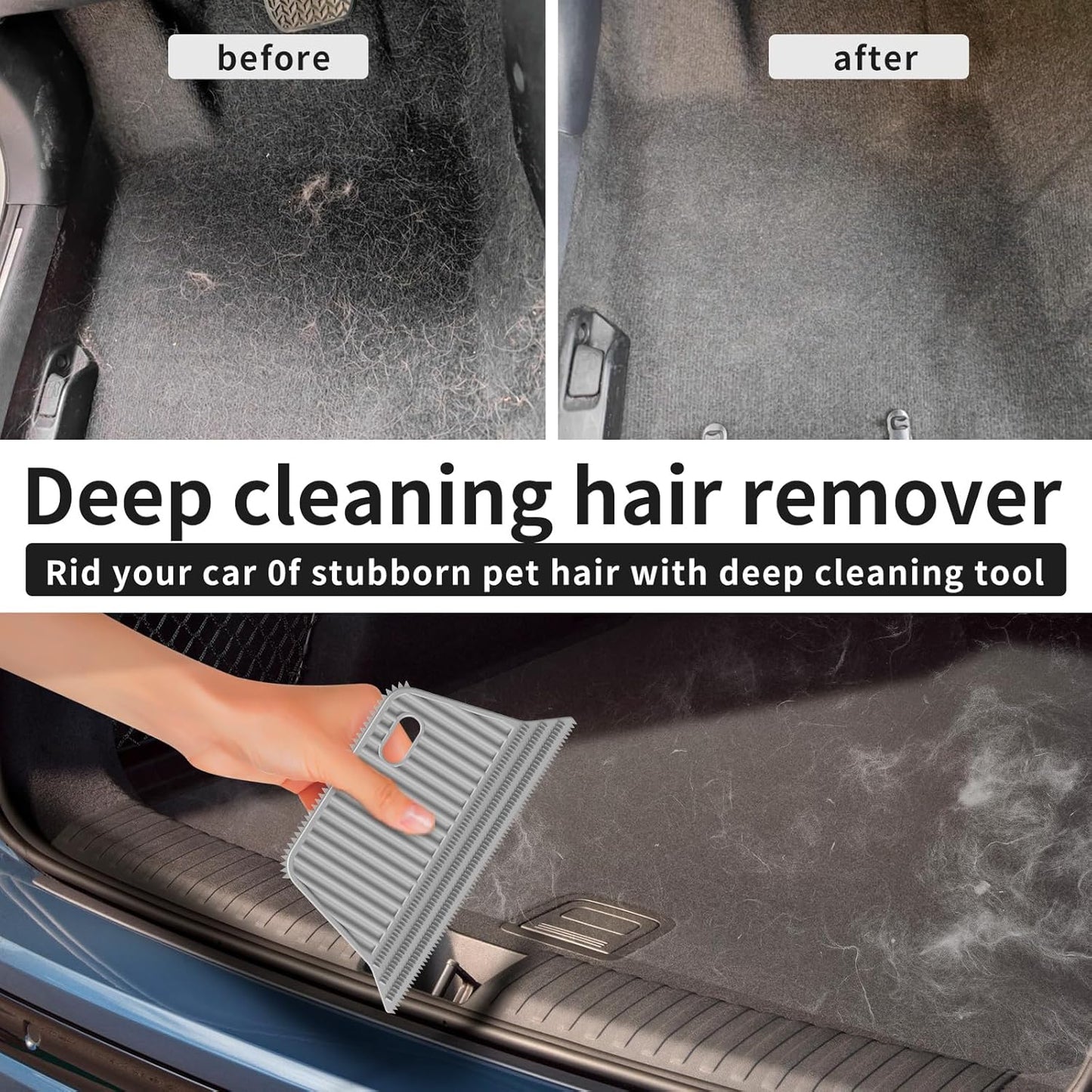 Carpet Rake for Pet Hair Removal (3 Pack),Dog Cat Fur Remover Rubber Broom,Carpet Rake - 60" Long Handle Lint Shaver Cleaner Tools,Scraper Brush for Carpet,Rug,Car Mat,Couch,Pet Bed,Furniture