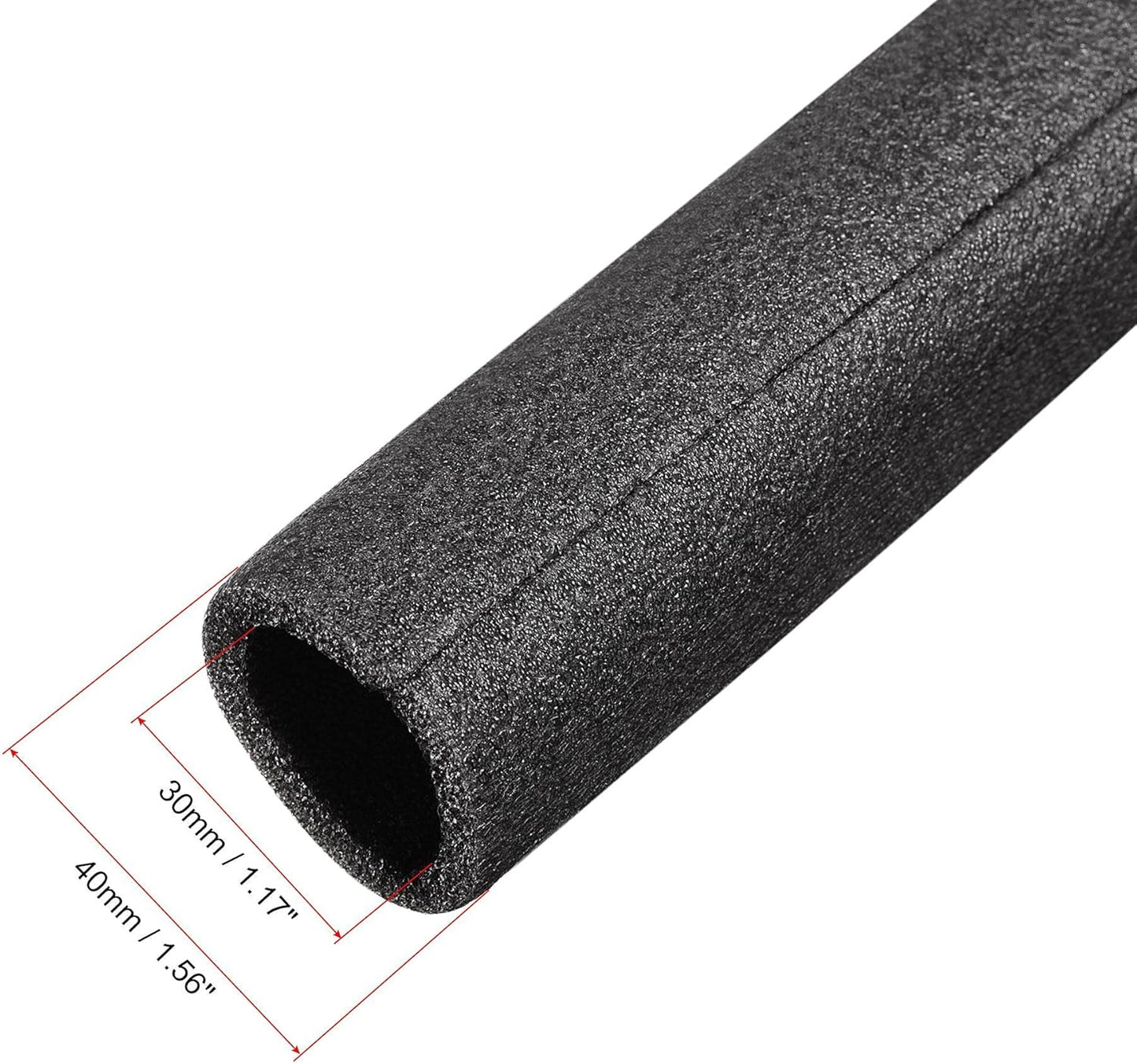 uxcell Foam Tube 1.64 Ft Length 1.17in ID 1.56in OD Hollow Pipe Cover for Protecting Pipes and Heat Preservation Black 4 Pack