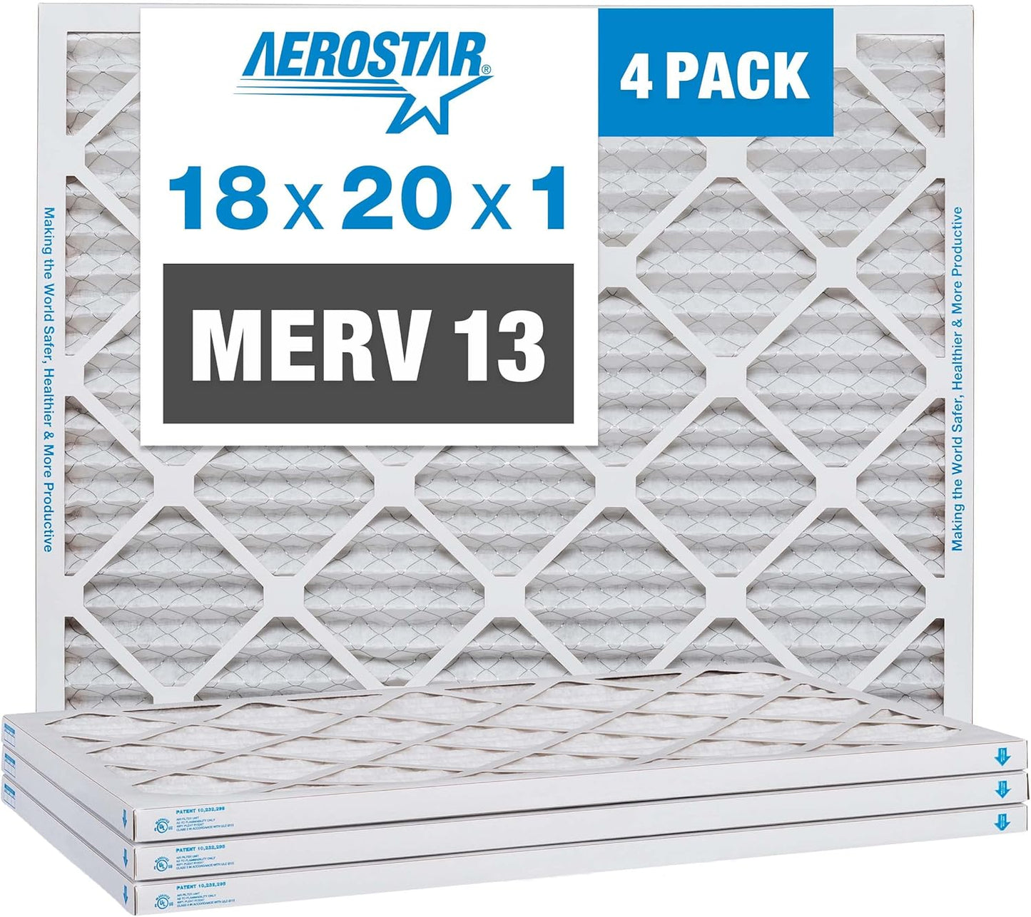 Aerostar 14x16x1 MERV 8-6 Count - High Efficiency Pleated HVAC, Furnace & Air Conditioner Filters - Removes Dust, Lint, Mold & Allergy-Causing Pollen