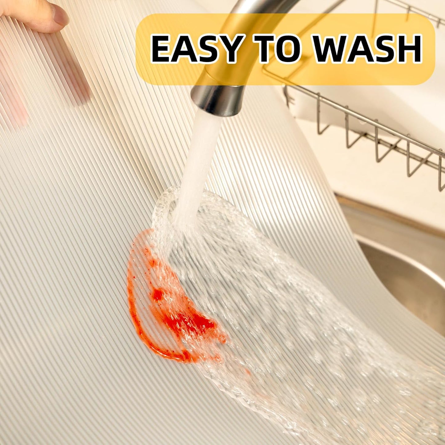 Shelf Liner Non Slip,Non Adhesive Cabinet Liner,Waterproof Drawer Liner,Food-Grade EVA Material for Kitchen Cabinets,Drawers,Refrigerators-Odorless & Easy to Cut-12 x 240 inches x 2 Rolls,Thickened