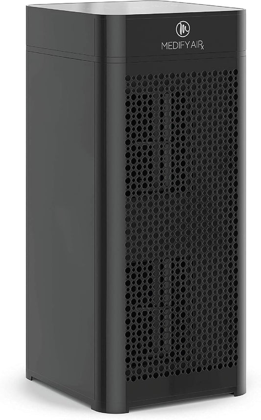Medify MA-40 UV Light Air Purifier with True HEPA H14 Filter | 1,793 ft² Coverage in 1hr for Wildfires Smoke, Odors, Pollen, Pets | Removal to 0.1 Microns | Black, 1-Pack