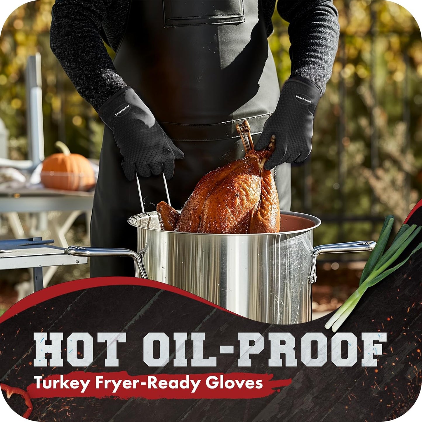 KITCHEN PERFECTION S Silicone Smoker Oven Gloves -Extreme Heat Resistant BBQ Gloves -Handle Hot Food Right on Your Grill Fryer Pit|Waterproof Oven Mitts |Superior Value Set+3 Bonuses