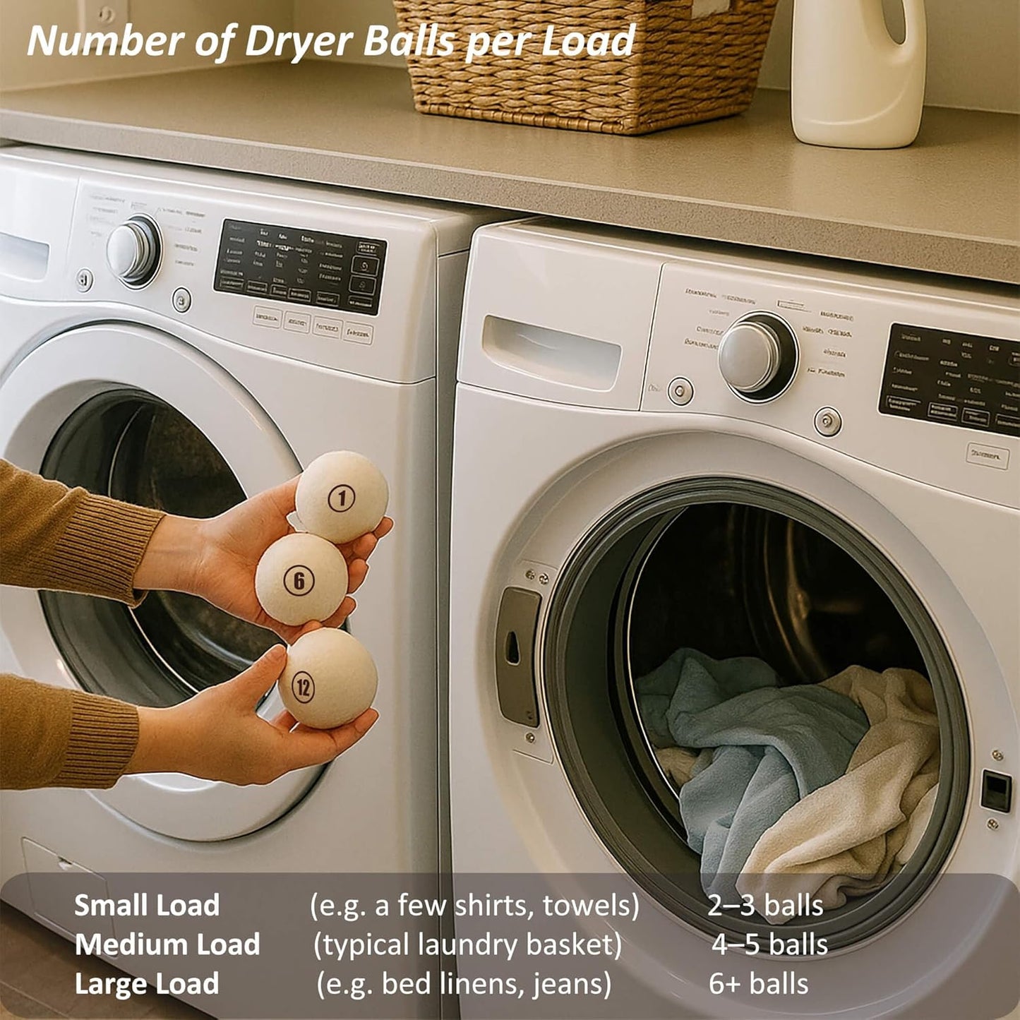 Sheep Wool Dryer Balls 6 Pack XXL(3.1") Premium Natural Fabric Softener, Reusable Laundry Dryer Balls for Reducing Drying Time, Static and Wrinkles, Eco-Friendly – 100% New Zealand Wool