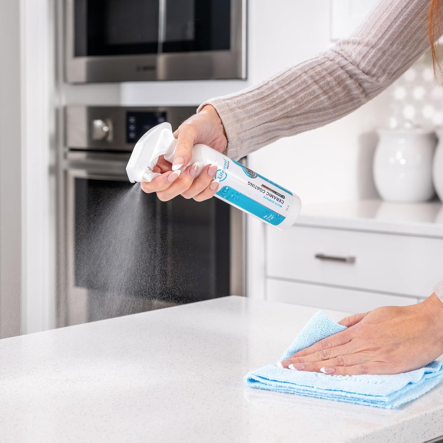 Lifeproof Ceramic Coating Spray Kit - Shine, Seal & Protect Kitchen & Bath Surfaces, Repels Stains & Grime