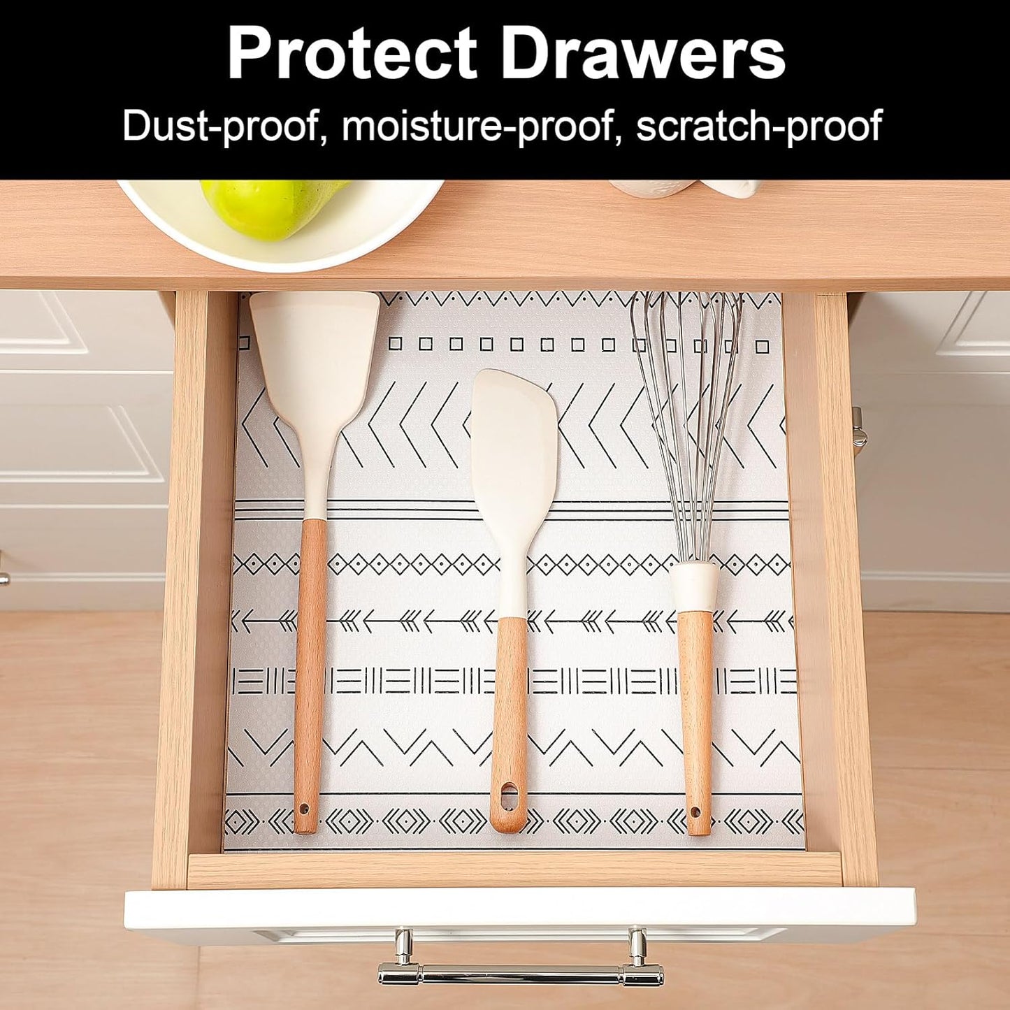 Cooyes Drawer Liner Shelf Liners for Kitchen Cabinets Refrigerator Liners Waterproof & Oil-Proof Kitchen Cupboard Liner Drawer Mats EVA Material Non Adhesive Fridge Liner for Shelves
