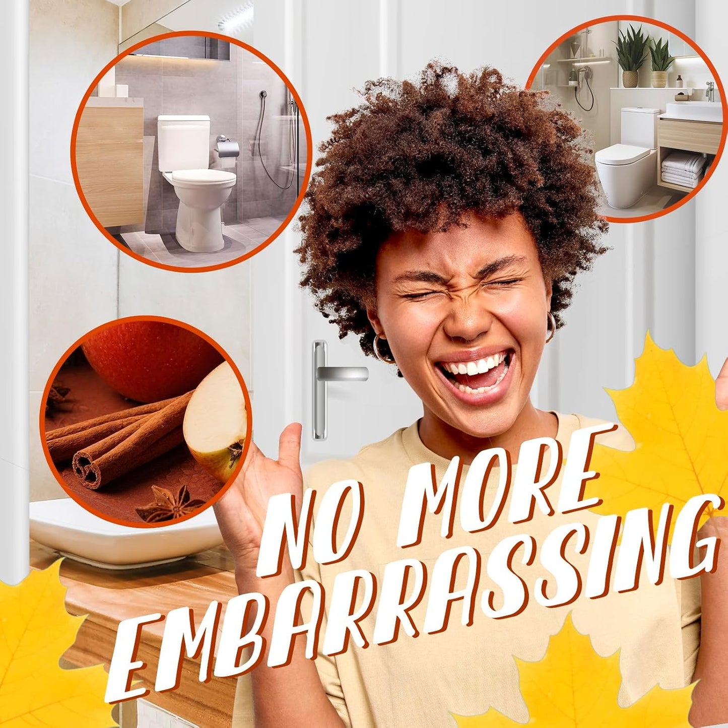 Toilet Spray, Travel Essentials, Apple Cinnamon, 4 Fl.Oz, Up to 200 Uses, Bathroom Odor Eliminator, Air Fresheners for Home and Work