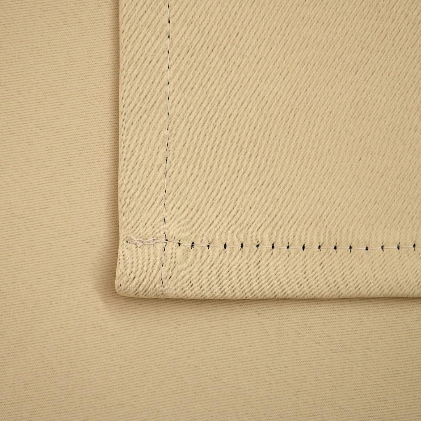 Pickluc Cafe Kitchen Curtains 36 Inches Long 2 Panels, Blackout Tier Curtains with Rod Pocket, Short Black Out Curtain for Small Window, 42" Wide and 36" Length, Set of Two, Beige.