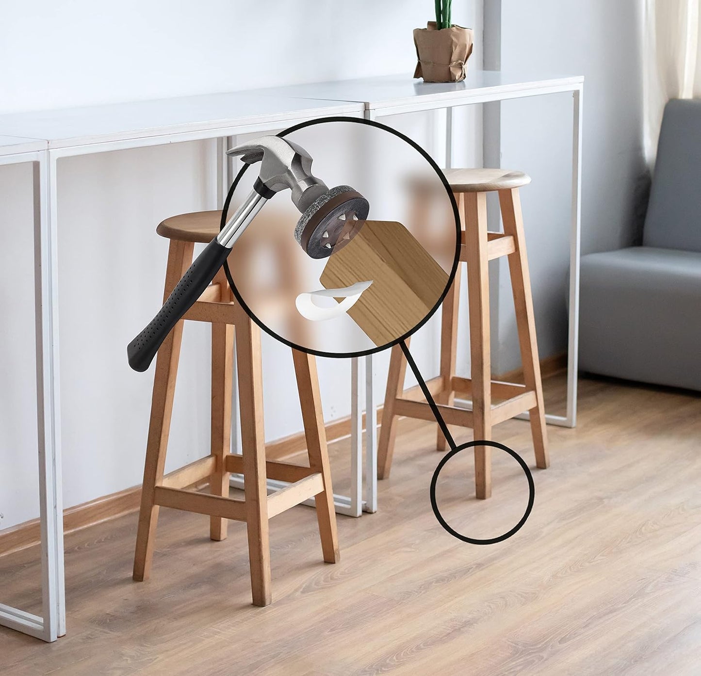 Slipstick GorillaFelt 1-1/2 Inch Felt Glides/Furniture Feet Floor Protectors (Set of 8 Sliders) Nail On Felt Furniture Pads Guaranteed to Stay On, Round, CB270-8