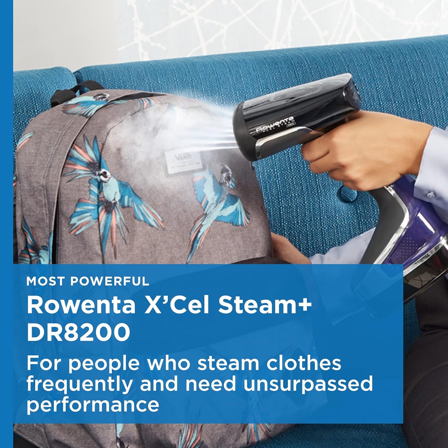 Rowenta Hand Steamer for Clothes, X-Cel Handheld Steamer, 25-Second Heat-Up, Powerful Steam, Long Cord, 1875W Clothes Steamer, Travel Must Have, DR8220